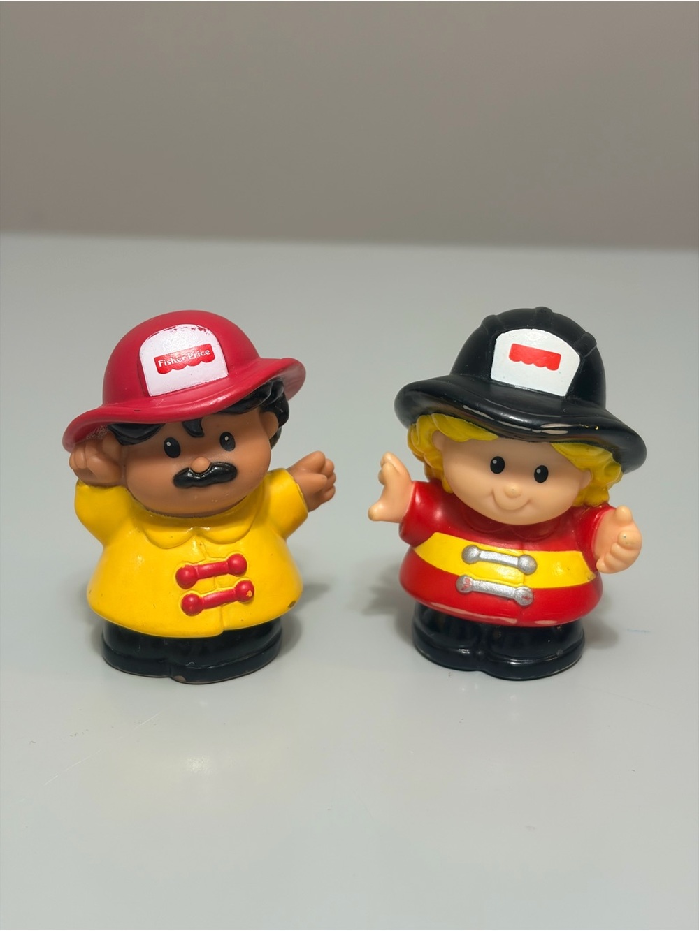 1998 Vintage Fisher-Price Little People Fire Fighters - a Male and a Female